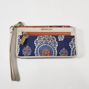 Spartina 449 Boheme Linen & Leather Wallet Wristlet